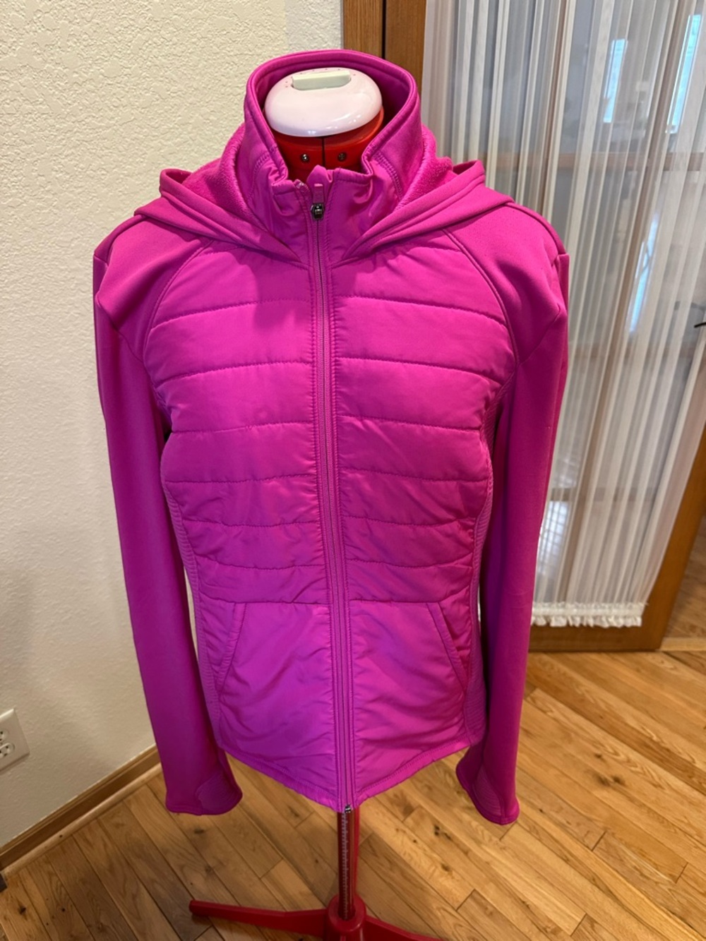 TEK GEAR Bright Pink Full-Zip Hooded Jacket